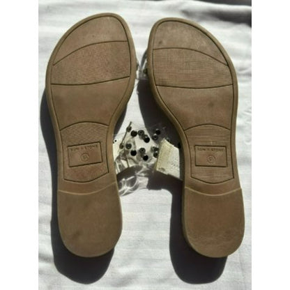 Sun + Stone Womens Studded Slide Sandals GRAY