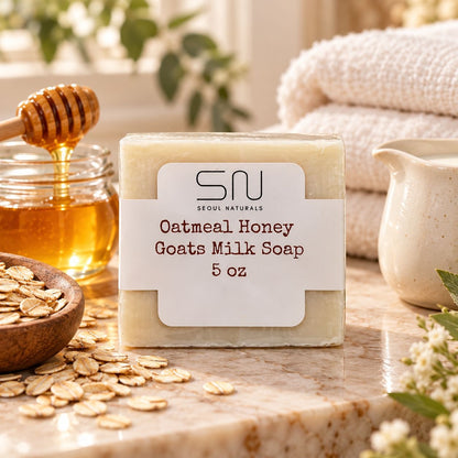 Seoul Naturals Oatmeal Honey Goat Milk Soap – 5 oz | Moisturizing Bath & Body Bar