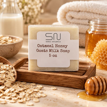 Seoul Naturals Oatmeal Honey Goat Milk Soap – 5 oz | Moisturizing Bath & Body Bar