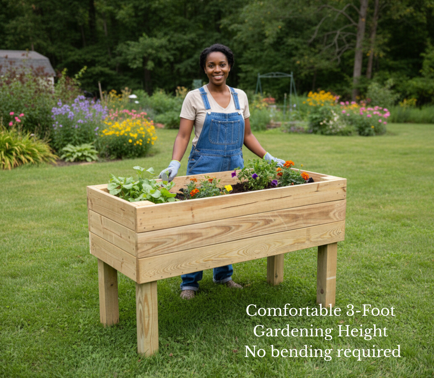 🌿 Handcrafted Raised Garden Bed | Elevated Planter Box for Flowers, Herbs & Veggies 🌼