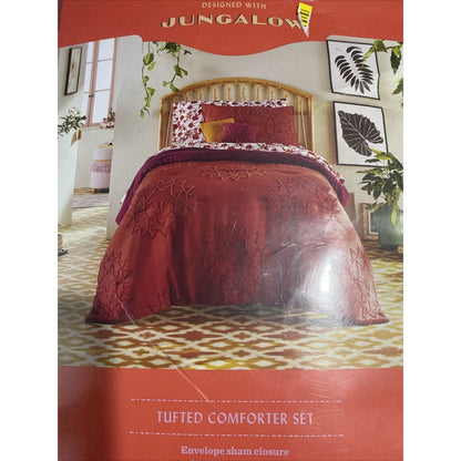 Opalhouse Twin/Twin XL Geo Sun Print Comforter and Sham 2 Set Orange/Fuschia -