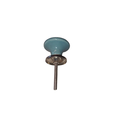 Blue Ceramic Flower Cabinet Drawer Knobs Set Of 8  With Silver Hardware For Home Decor & Furniture