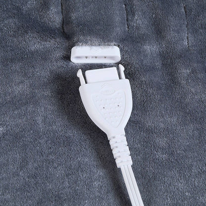 Brookstone Bedding Heated Blanket Auto Shut-Off Dual Zone Herringbone- Gray