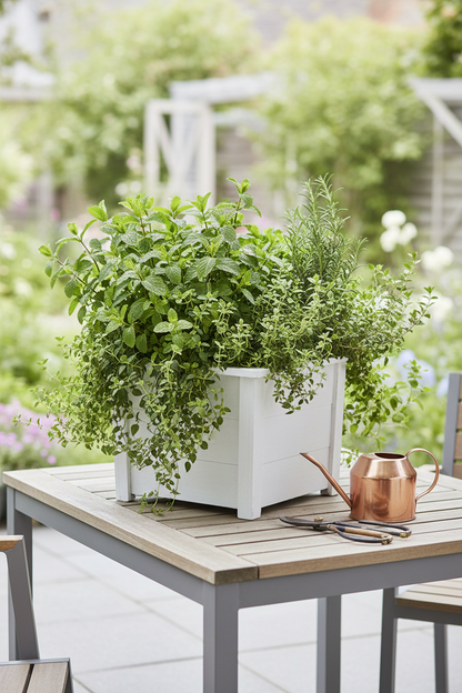 Estate Series Wooden Planter Box | Decorative Pot Cover for Mums, Herbs & Topiaries | Handmade Outdoor Planter