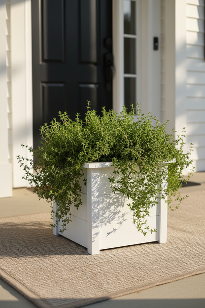 Estate Series Wooden Planter Box | Decorative Pot Cover for Mums, Herbs & Topiaries | Handmade Outdoor Planter