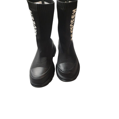 Alexander McQueen Tread Logo Sock Sneakers • Black • Size 40 EU / 7.5–8 US • Designer Luxury Shoes