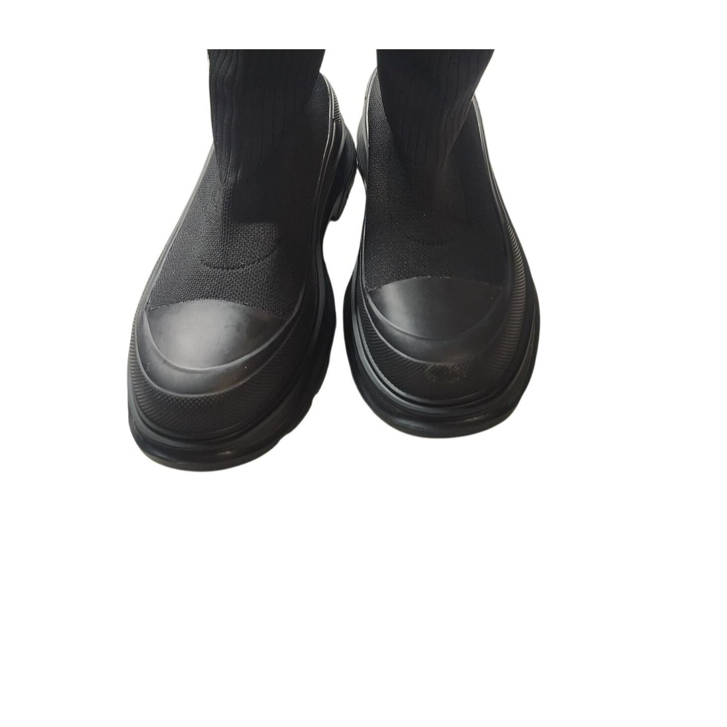 Alexander McQueen Tread Logo Sock Sneakers • Black • Size 40 EU / 7.5–8 US • Designer Luxury Shoes