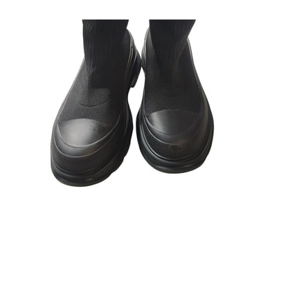 Alexander McQueen Tread Logo Sock Sneakers • Black • Size 40 EU / 7.5–8 US • Designer Luxury Shoes