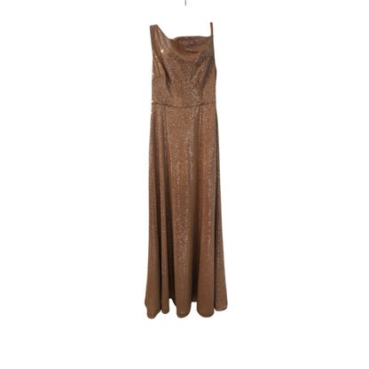 Kay Unger Champagne Gold Sequin Evening Gown Size 6 Cowl Neck Formal Dress Prom Wedding Guest