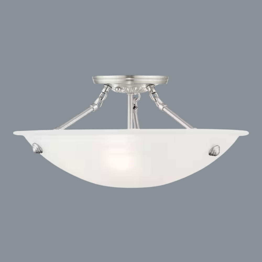 Livex Lighting - Oasis - 3 Light Flush Mount in Contemporary Style - 16 Inches With Frosted Glass Shade