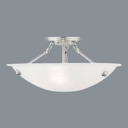 Livex Lighting - Oasis - 3 Light Flush Mount in Contemporary Style - 16 Inches With Frosted Glass Shade