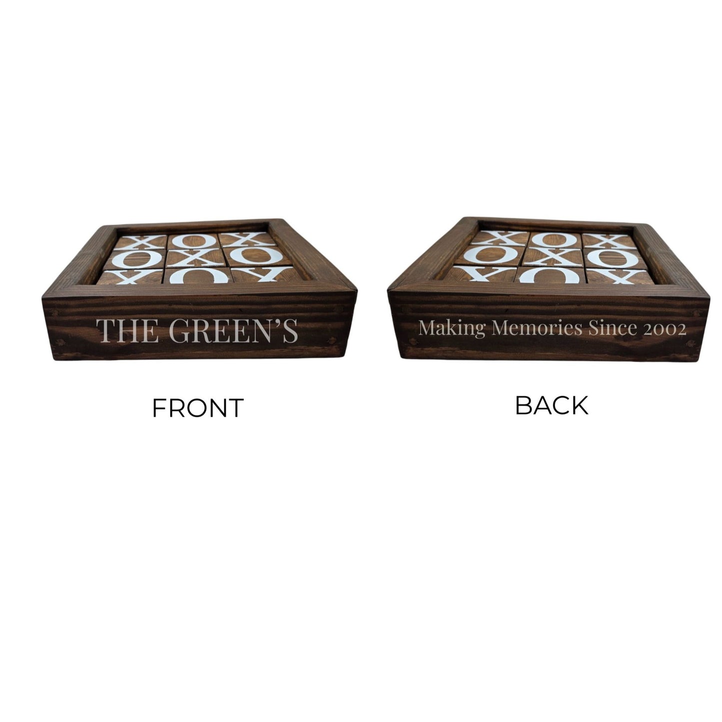 Handmade Wooden Lawn Tic Tac Toe Game | Personalized Outdoor Family Game