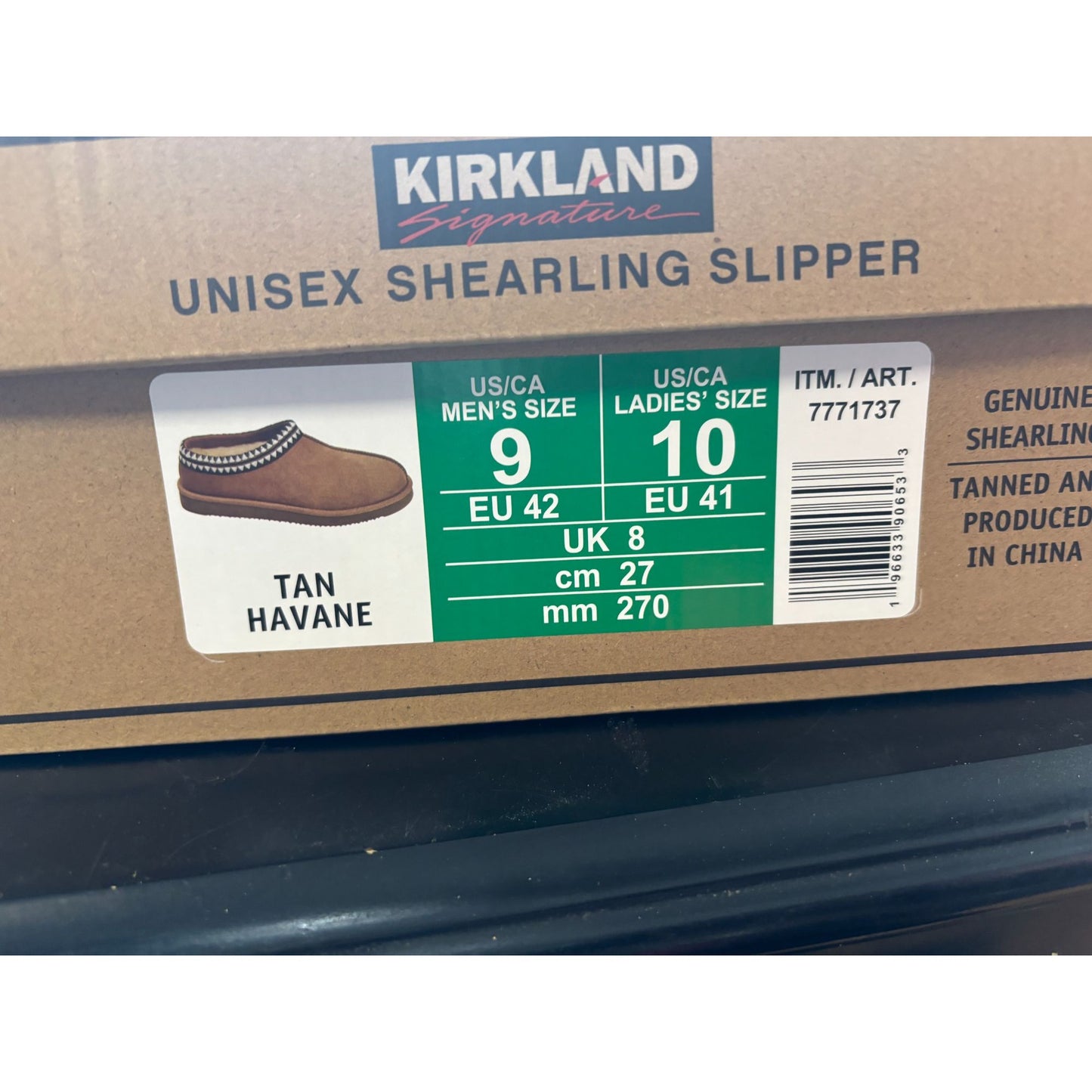 Kirkland Signature Unisex Shearling Slipper Tan Havane