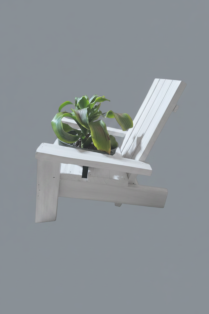Miniature Adirondack Chair Planter Stand For Indoor Or Outdoor Decor