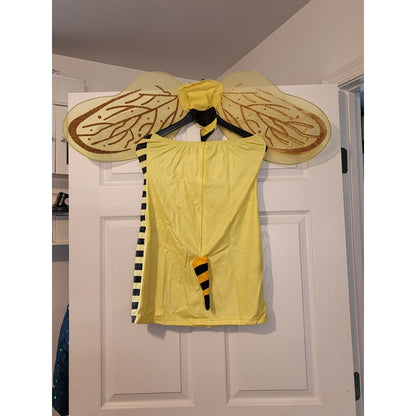 Bumble Bee Adult Costume with Wings Antennae & Black Tights Halloween Outfit