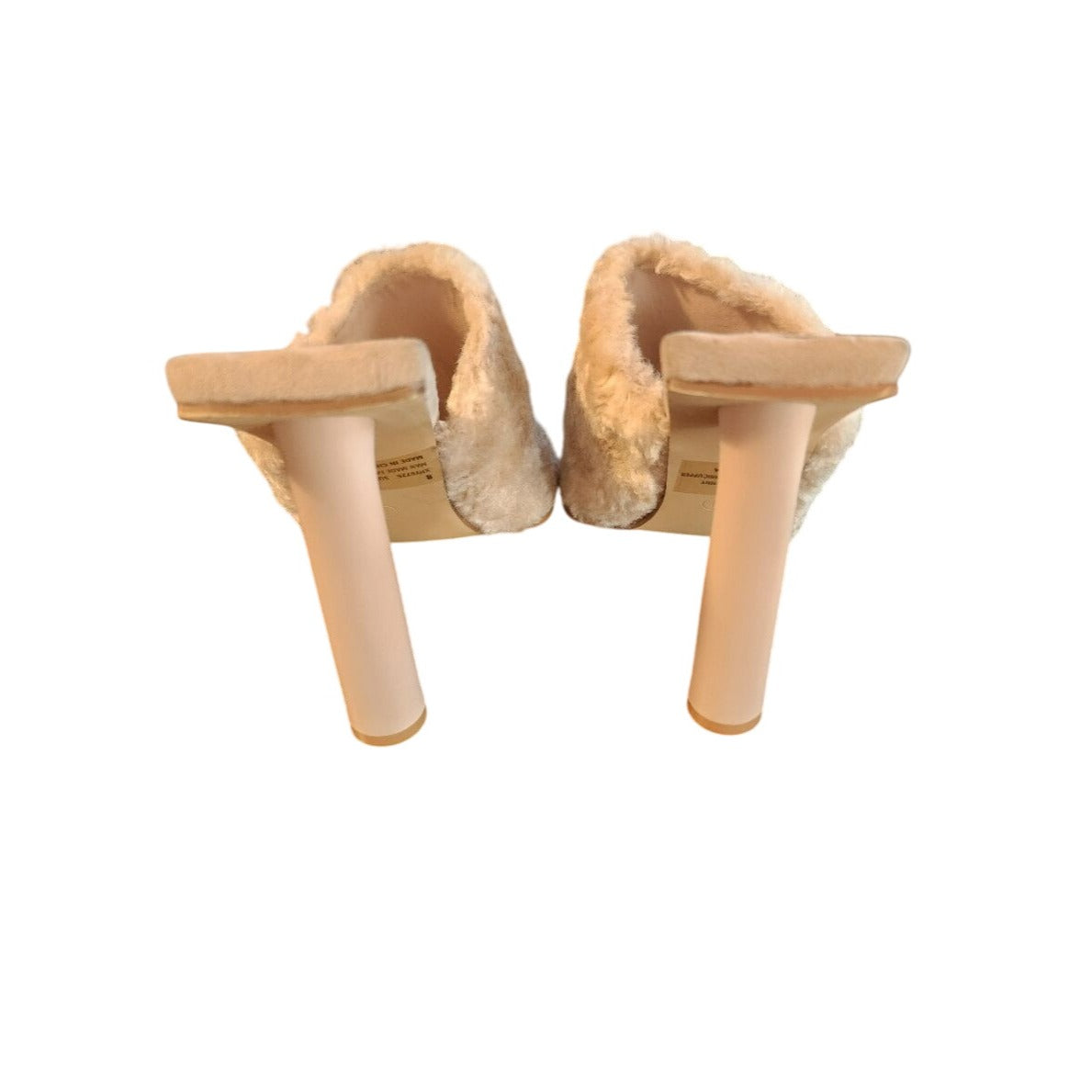 LEMONADE Sunny Faux Fur Block Heels Mules Size 8