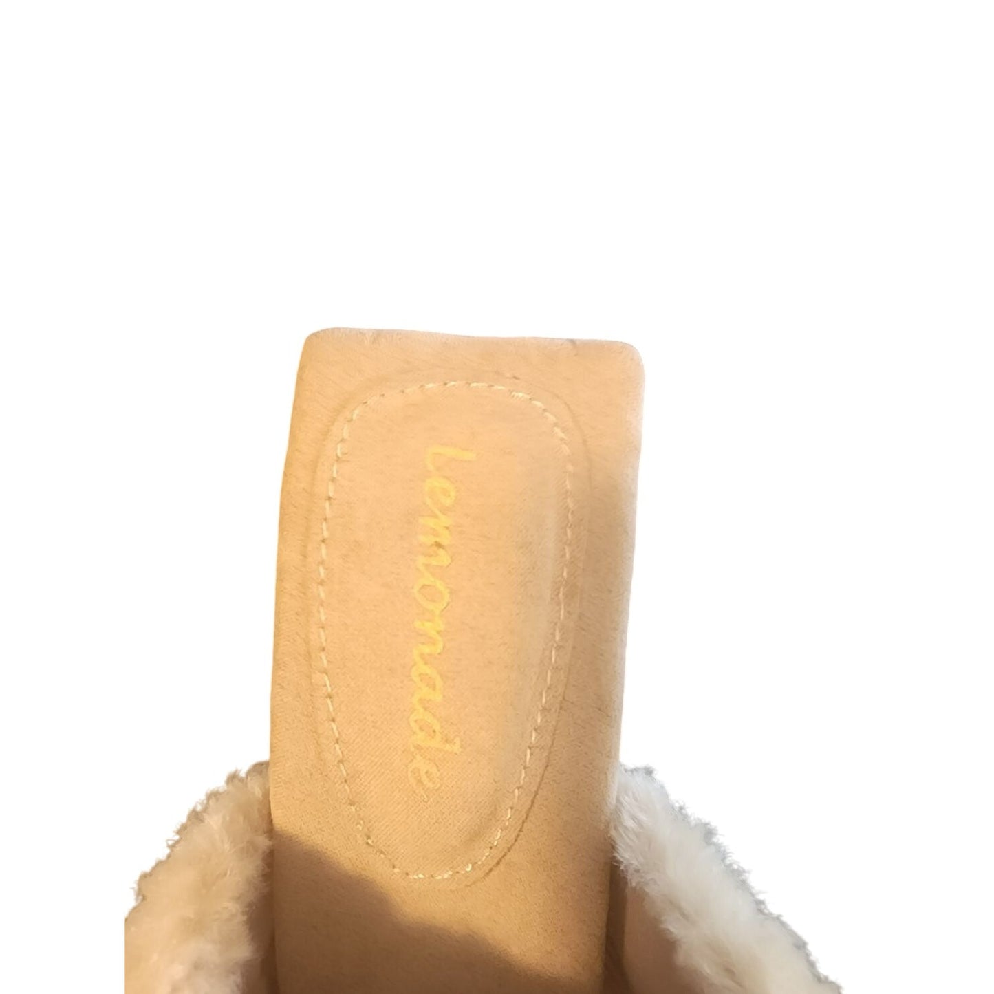 LEMONADE Sunny Faux Fur Block Heels Mules Size 8