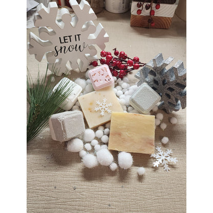 4 piece Lavender Spa Gift Set With Ornament Bath Bomb, Bath Salts, Soap & Shower Steamer