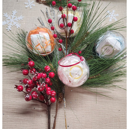 4 piece Lavender Spa Gift Set With Ornament Bath Bomb, Bath Salts, Soap & Shower Steamer