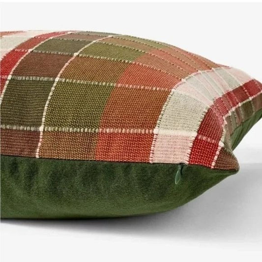 Threshold™ designed with Studio McGee 24"x24" Woven Plaid Throw Pillow Red/Green/Cream