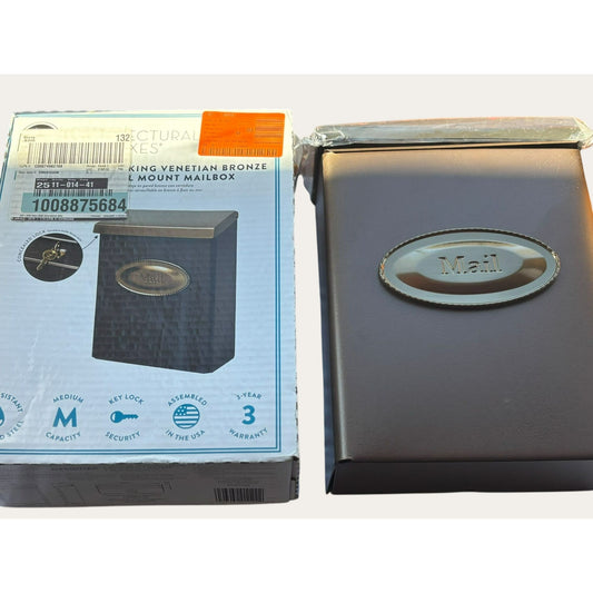 Architectural Mailboxes Designer Locking Metal Standard Mailbox Bronze.