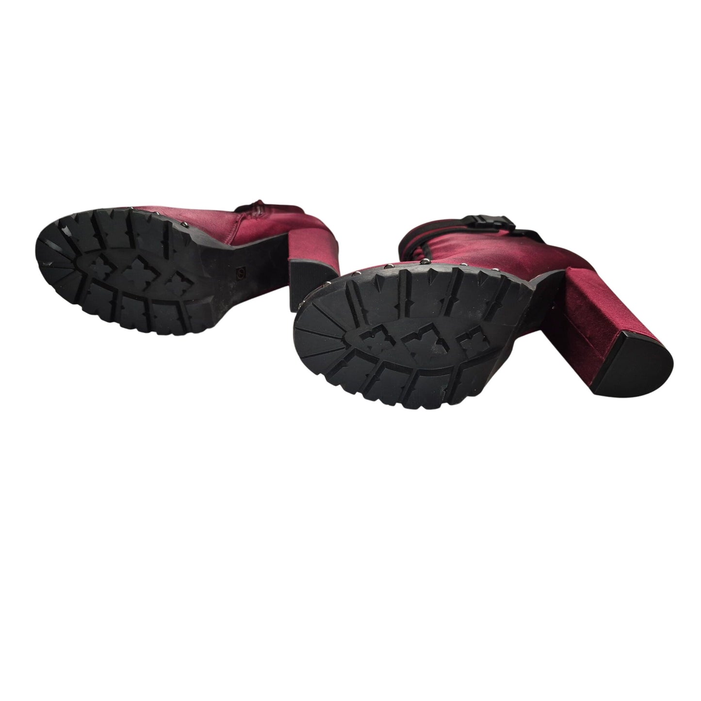 Lug Sole Snow Booties Size 7 Waterproof Chunky Heel Platform with Drawstring