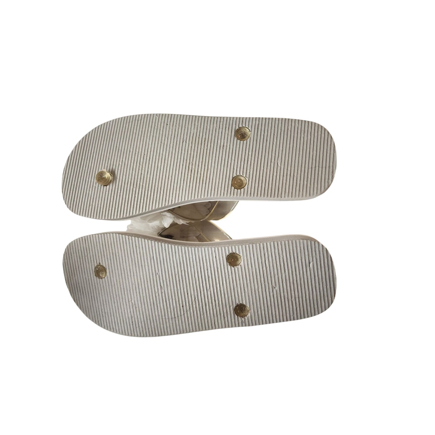 Max Collection Womens White Floral slide  With Clear Straps sandal Size 9