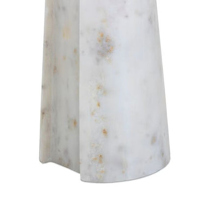 Ashley Avaline Polished Marble Accent Table | Luxury Modern Round Pedestal End Table | Solid Stone Side Table