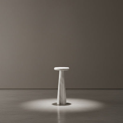 Ashley Avaline Polished Marble Accent Table | Luxury Modern Round Pedestal End Table | Solid Stone Side Table