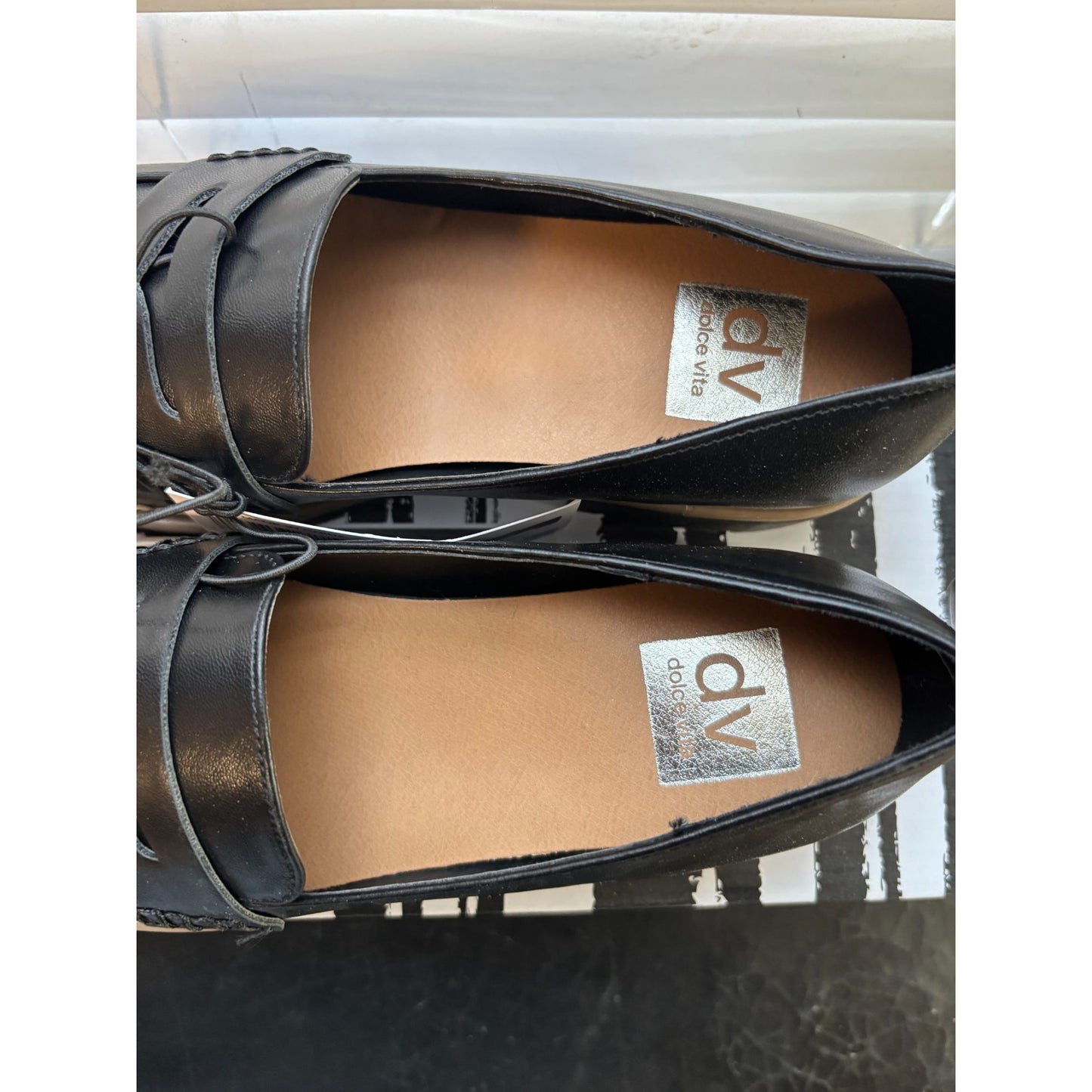 DV Dolce Vita Black Lug Loafer Style Rcrispo Leather Upper Womens Shoes