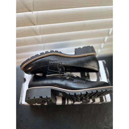 DV Dolce Vita Black Lug Loafer Style Rcrispo Leather Upper Womens Shoes