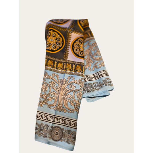 Versace-Inspired Lightweight Scarf With Baroque & Medallion Print