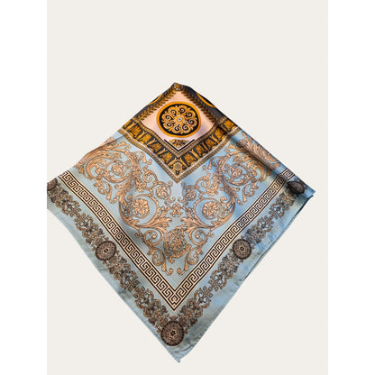 Versace-Inspired Lightweight Scarf With Baroque & Medallion Print