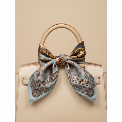 Versace-Inspired Lightweight Scarf With Baroque & Medallion Print