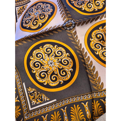 Versace-Inspired Lightweight Scarf With Baroque & Medallion Print