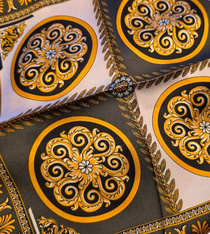 Versace-Inspired Lightweight Scarf With Baroque & Medallion Print