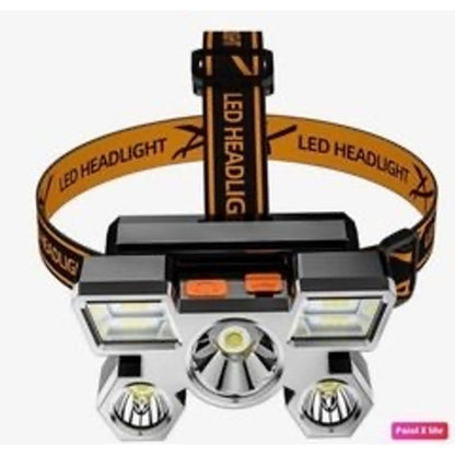 Rechargeable LED Headlamp With 5-Core Ultra Bright Lighting & Adjustable Strap