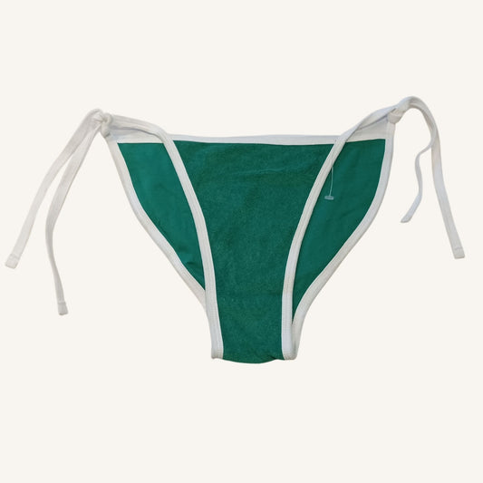 American Apparel Green Triangle Bikini Top With White Trim Large