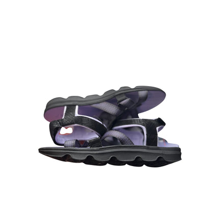 J Sport Kaia Ladies Size 7 Black & Purple Sandals With Comfortable Contoured Soles & Adjustable Straps