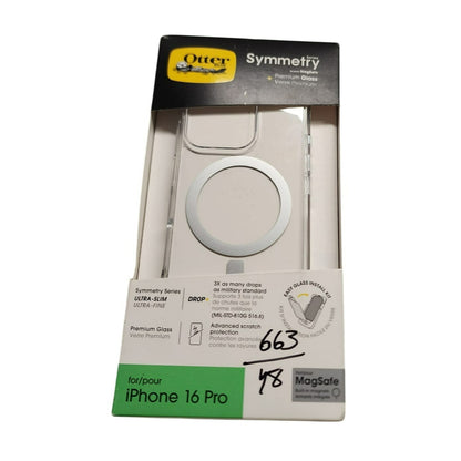 OtterBox Symmetry Clear Phone Case + Glass Screen Protector for iPhone 16 Pro Max – MagSafe Compatible