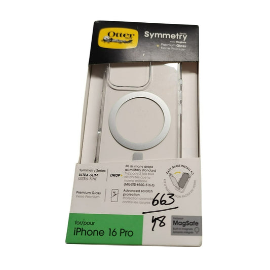 OtterBox Symmetry Clear Phone Case + Glass Screen Protector for iPhone 16 Pro Max – MagSafe Compatible