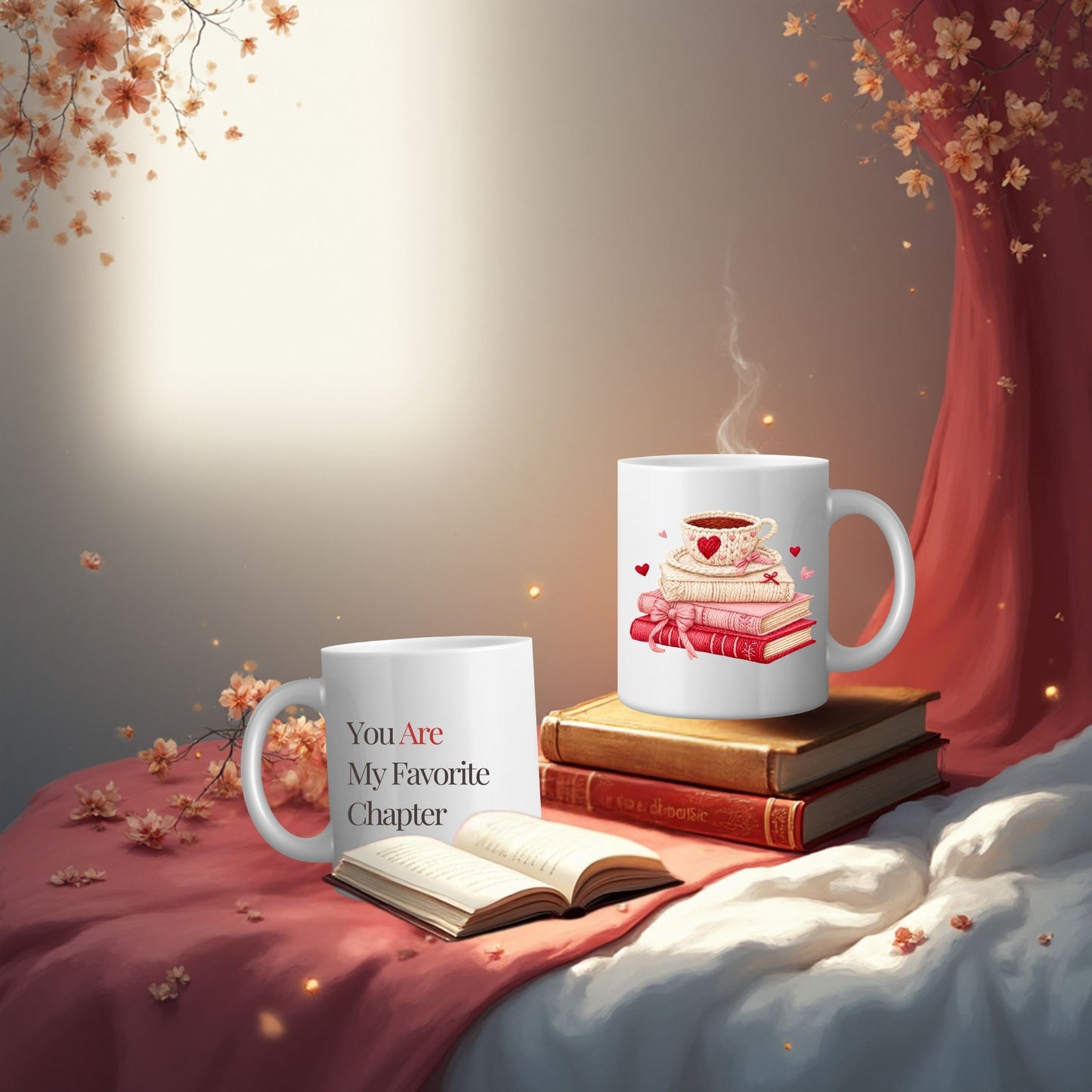 Romantic Book Lover Coffee Mug Valentine Gift Cozy Coffee Cup
