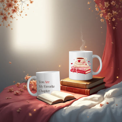 Romantic Book Lover Coffee Mug Valentine Gift Cozy Coffee Cup