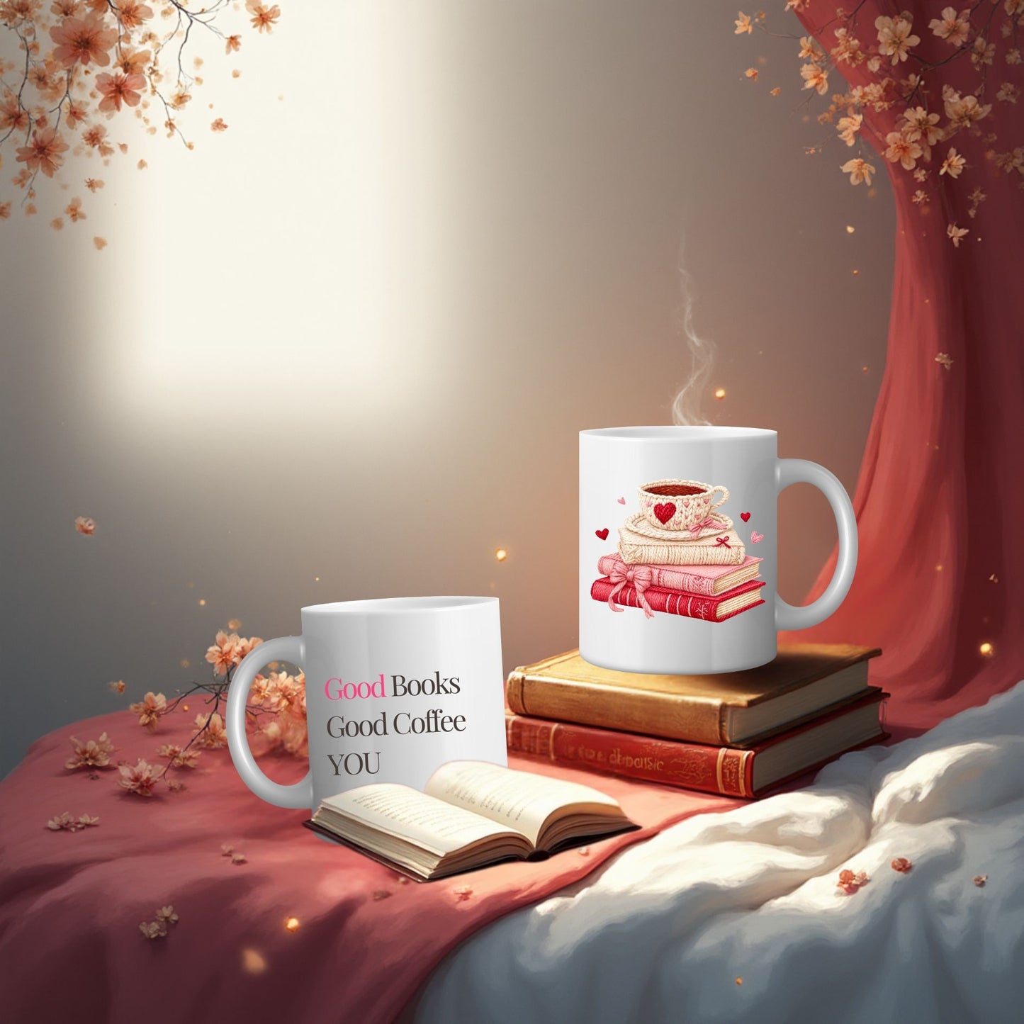 Romantic Book Lover Coffee Mug Valentine Gift Cozy Coffee Cup