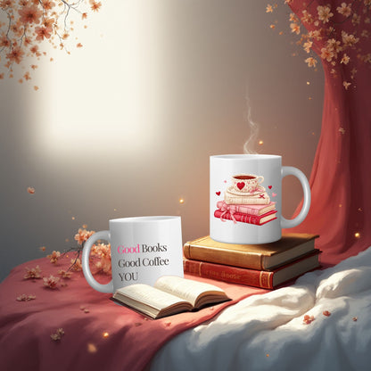 Romantic Book Lover Coffee Mug Valentine Gift Cozy Coffee Cup
