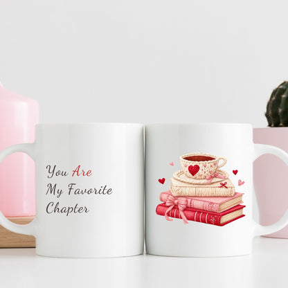 Romantic Book Lover Coffee Mug Valentine Gift Cozy Coffee Cup