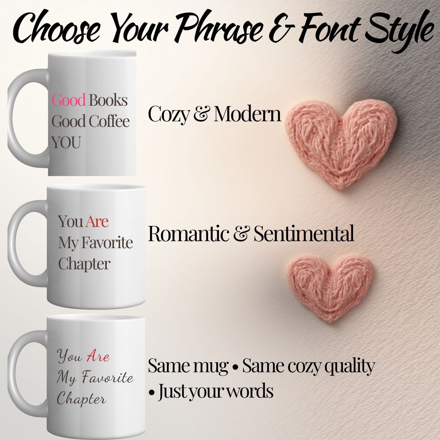 Romantic Book Lover Coffee Mug Valentine Gift Cozy Coffee Cup