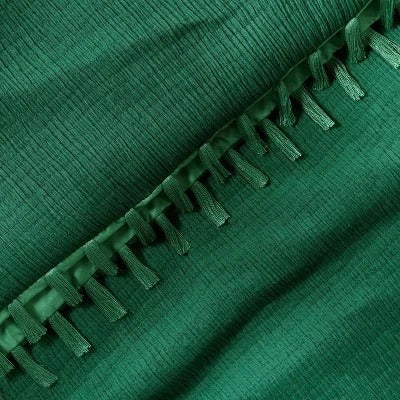 Opalhouse™ Designed with Jungalow Twin/Twin Extra Long Comforter and Sham Set Dark Teal/Aqua Fringe -