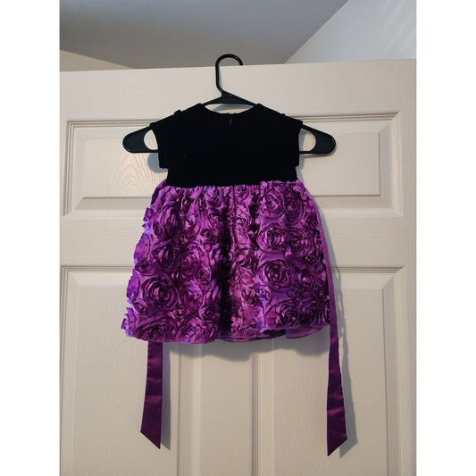 Rare Editions & Bonnie Jean Toddler Dresses - Purple Rosette 24M & Blue Tulle 2T Elegant Formal Wear