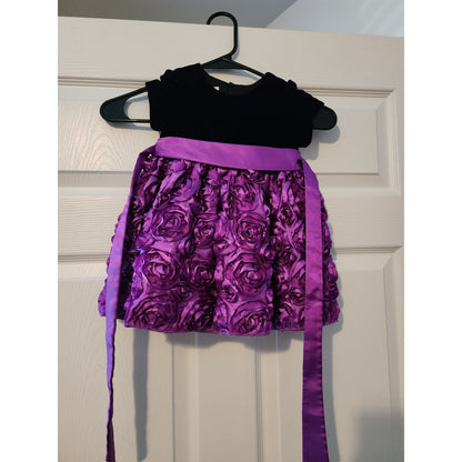 Rare Editions & Bonnie Jean Toddler Dresses - Purple Rosette 24M & Blue Tulle 2T Elegant Formal Wear